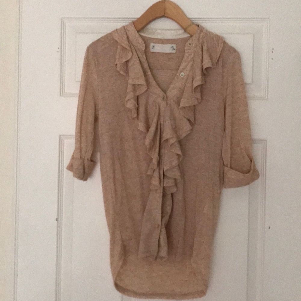 Ruffled half sleeved sweater